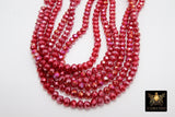 Christmas Red Crystal Beads, 6 mm Ruby Red beads in BS #328, Bright Red Rondelle