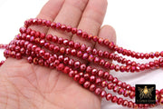 Christmas Red Crystal Beads, 6 mm Ruby Red beads in BS #328, Bright Red Rondelle