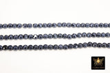 Black Crystal Beads, Smooth Electroplated Round Flat Black Beads BS #324, sizes 6 mm Rondelles