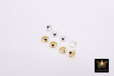 20 pcs Half Hexagon Spacer Beads, 4 mm Bright Silver Round Thick Discs AG# 2503, Gold Faceted Spacer Donuts