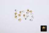 20 pcs Half Hexagon Spacer Beads, 4 mm Bright Silver Round Thick Discs AG# 2503, Gold Faceted Spacer Donuts