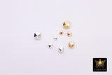 Smooth Hexagon Spacer Gold Metal Faceted Bead, 20 pcs Bright Silver Round Polygon Bead AG# 670, 2.5 mm 3 mm 4 mm 5 mm