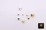 Smooth Hexagon Spacer Gold Metal Faceted Bead, 20 pcs Bright Silver Round Polygon Bead AG# 670, 2.5 mm 3 mm 4 mm 5 mm