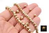 Gold Rondelle Crystal Beads, Faceted 14 K Gold Color Jewelry Beads BS# 124, sizes 4 x 6 mm or 6 x 8 mm