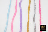 1 or 2 Strands 6 mm Metallic Clay Flat Beads, Opaque Heishi Polymer Clay Disc CB #217, Rondelle Pearly Beads