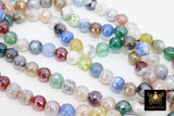 Electroplated Mixed Agate Beads, Green Pink Faceted Agate BS #5, White Beige Blue Beads