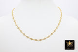 Cubic Zirconia Necklace, Gold Dainty Diamond Shaped CZ Choker, Clear Silver CZ Necklace - 14 Inch / Gold