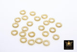 Gold 8 mm Spiral Twist Spacer Beads, 20-155 pcs Round Brushed Gold Closed Jump Rings # 799, Wire Wrapped Rondelle