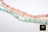 Soft Pink Shell Beads, Multi Color Freshwater White Rondelle Beads BS #304, Round 6 mm Beads, 15 inch Strands