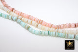 Soft Pink Shell Beads, Multi Color Freshwater White Rondelle Beads BS #304, Round 6 mm Beads