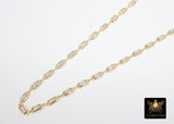 Cubic Zirconia Necklace, Gold Rectangle Shaped CZ Choker, Clear Diamond CZ Chain Link