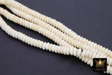 White Turquoise Heishi Beads, Smooth White Beige Turquoise Beads BS #308, sizes in Flat 6 x 2.5 or Rondelle 6 x 4 mm