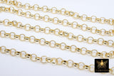 Gold ROLO Chain, 8 mm Gold Round Chains CH #108, Large Round Chunky Unfinished Jewelry Metal Chains By the Yard