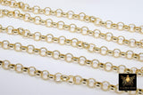 Gold ROLO Chain, 8 mm Gold Round Chains CH #108, Large Round Chunky Unfinished Jewelry Metal Chains By the Yard