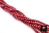 Christmas Red Crystal Beads, 6 mm Ruby Red beads in BS #328, Bright Red Rondelle