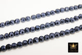 Black Crystal Beads, Smooth Electroplated Round Flat Black Beads BS #324, sizes 6 mm Rondelles