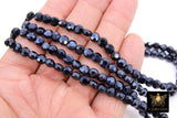 Black Crystal Beads, Smooth Electroplated Round Flat Black Beads BS #324, sizes 6 mm Rondelles