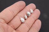 Mini Cowrie Seashell Charm, 2 Pc Silver Tiny Nautical Starfish Seashells #2745, Scallop Beach Shell Ocean Charms