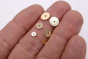 Gold Metal Spacer Beads, 6 mm Round Discs, 20 pcs Rondelle Donuts Findings