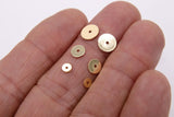 Gold Metal Spacer Beads, 6 mm Round Discs, Rondelle Donut Findings, Flat Heishi Beads