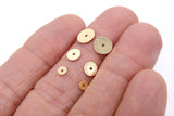 Gold High Polished Spacer Beads,Round Discs, 20 pcs Rondelle Donuts #683, Flat Heishi Beads