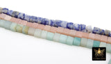 Gemstone Square Beads, Square Amazonite Cube Beads BS #166, 4 mm Spot Blue Jasper