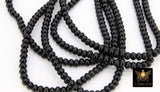 Black Heishi Beads, Smooth Black Beads BS #526, sizes in Donut 6 x 4 mm Rondelle, 15.5 inch Strands