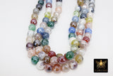 Electroplated Mixed Agate Beads, Green Pink Faceted Agate BS #5, White Beige Blue Beads