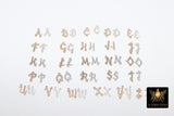 14 K Gold Filled Letter Connectors, 925 Sterling Silver Script Initial Alphabet Charms