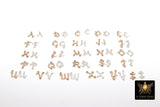 14 K Gold Filled Script Alphabet Connectors, 7 mm 925 Sterling Silver Letters # 3091, Initial Letters