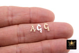 14 K Gold Filled Script Alphabet Connectors, 7 mm 925 Sterling Silver Letters #3091, Initial Letters