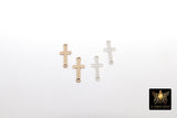 14 K Gold Filled Cross Connector, 925 Sterling Silver Cross Link # 3115, Dainty 12 mm Rosary Center Charm # 3114