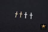 14 K Gold Filled Cross Connector, 925 Sterling Silver Cross Link # 3115, Dainty 12 mm Rosary Center Charm # 3114