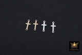 14 K Gold Filled Cross Connector, 925 Sterling Silver Cross Link # 3115, Dainty 12 mm Rosary Center Charm # 3114