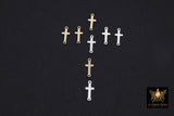 14 K Gold Filled Cross Connector, 925 Sterling Silver Cross Link #3115, Dainty 12 mm Rosary Necklace Center Charms #3114