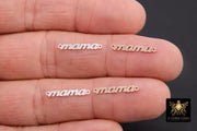 14 K Gold Filled Mama Connector, 925 Sterling Silver Mom Links #2345, Script 18 mm Dainty Mothers Day Gifts