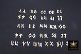 14 K Gold Filled Script Alphabet Connectors, 7 mm 925 Sterling Silver Letters #3091, Initial Letters