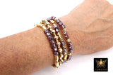 Purple and Gold Beaded Bracelet, Purple Cube Stretchy Bracelet, Gold Nugget Mom Team Spirit Stacks, LSU Game Day