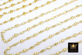 Gold Beaded Chain, Matte Beaded Religious CH #224, Metal Satellite Boho Choker