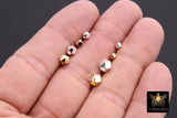 14 K Gold Bright Silver Plated Metal Polygon Hexagon Spacer Beads