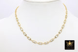 Cubic Zirconia Necklace, Gold Rectangle Shaped CZ Choker, Clear Diamond CZ Chain Link