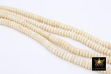 White Turquoise Heishi Beads, Smooth White Beige Turquoise Beads BS# 308, sizes in Flat 6 x 2.5 or Rondelle 6 x 4 mm