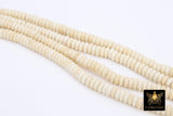 White Turquoise Heishi Beads, Smooth White Beige Turquoise Beads BS #308, sizes in Flat 6 x 2.5 or Rondelle 6 x 4 mm