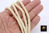 White Turquoise Heishi Beads, Smooth White Beige Turquoise Beads BS #308, sizes in Flat 6 x 2.5 or Rondelle 6 x 4 mm