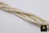 White Turquoise Heishi Beads, Smooth White Beige Turquoise Beads BS #308, sizes in Flat 6 x 2.5 or Rondelle 6 x 4 mm