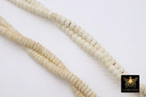 White Turquoise Heishi Beads, Smooth White Beige Turquoise Beads BS #308, sizes in Flat 6 x 2.5 or Rondelle 6 x 4 mm