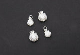 Mini Cowrie Seashell Charm, Silver Tiny Nautical Starfish Seashells #3110, Scallop Beach Shell Ocean Charms