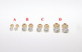 Gold Round Rondelle Beads, 20 Pc Silver Saucer Seamless Patterned Bead AG #3530, 4 mm