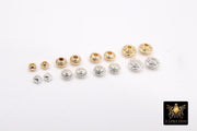 Gold Round Rondelle Beads, 20 Pc Silver Saucer Seamless Patterned Bead AG #3530, 4 mm