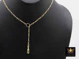 14 K Gold Filled Figaro Fob Clip Swivel Charm Lariat Necklace